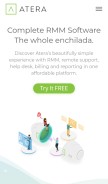 How atera.com looks like on a mobile device such as an iPhone.