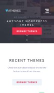 How athemes.com looks like on a mobile device such as an iPhone.