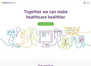How athenahealth.com looks like on a tablet such as an iPad.