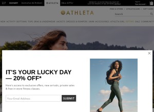 How athleta.com looks like on a tablet such as an iPad.