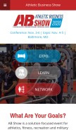 How athleticbusinessconference.com looks like on a mobile device such as an iPhone.