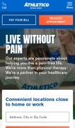 How athletico.com looks like on a mobile device such as an iPhone.