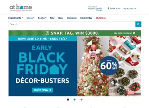 How athome.com looks like on a tablet such as an iPad.