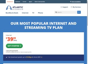 How atlanticbb.com looks like on a tablet such as an iPad.
