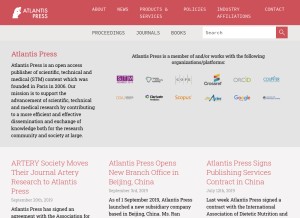 How atlantis-press.com looks like on a tablet such as an iPad.