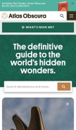 How atlasobscura.com looks like on a mobile device such as an iPhone.