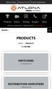 How atlona.com looks like on a mobile device such as an iPhone.