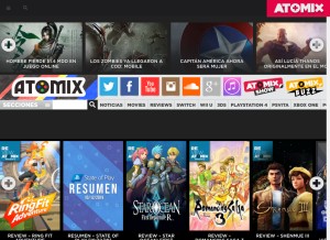 How atomix.vg looks like on a tablet such as an iPad.