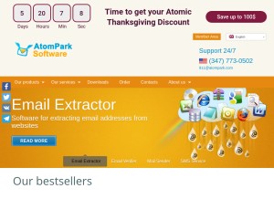 How atompark.com looks like on a tablet such as an iPad.