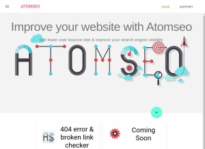 How atomseo.com looks like on a tablet such as an iPad.