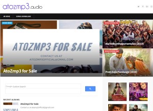 How atozmp3.audio looks like on a tablet such as an iPad.