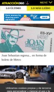 How atraccion360.com looks like on a mobile device such as an iPhone.