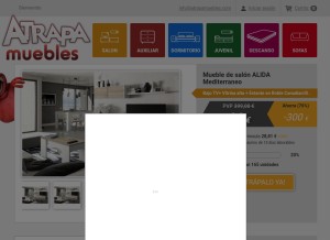 How atrapamuebles.com looks like on a tablet such as an iPad.