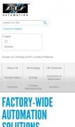 How atsautomation.com looks like on a mobile device such as an iPhone.