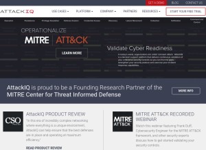 How attackiq.com looks like on a tablet such as an iPad.