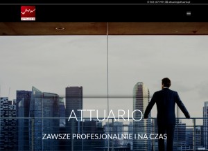 How attuario.pl looks like on a tablet such as an iPad.
