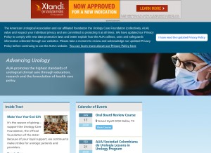 How auanet.org looks like on a tablet such as an iPad.
