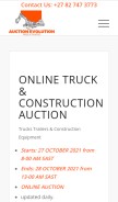 How auctionevolution.co.za looks like on a mobile device such as an iPhone.