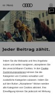 How audi.de looks like on a mobile device such as an iPhone.