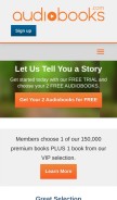 How audiobooks.com looks like on a mobile device such as an iPhone.