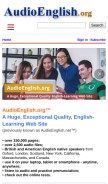 How audioenglish.org looks like on a mobile device such as an iPhone.