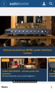 How audiofanzine.com looks like on a mobile device such as an iPhone.