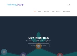 How audiologydesign.com looks like on a tablet such as an iPad.