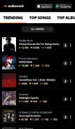How audiomack.com looks like on a mobile device such as an iPhone.