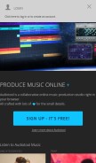 How audiotool.com looks like on a mobile device such as an iPhone.