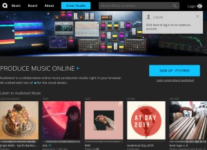 How audiotool.com looks like on a tablet such as an iPad.