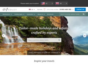 How audleytravel.com looks like on a tablet such as an iPad.