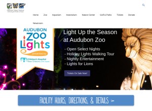 How audubonnatureinstitute.org looks like on a tablet such as an iPad.
