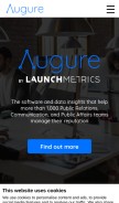 How augure.com looks like on a mobile device such as an iPhone.