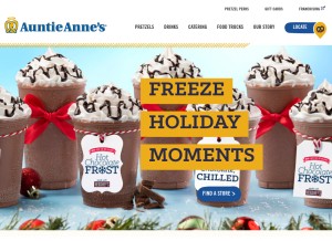 How auntieannes.com looks like on a tablet such as an iPad.