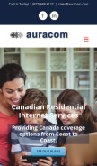 How auracom.net looks like on a mobile device such as an iPhone.
