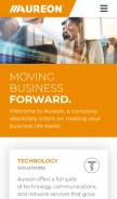 How aureon.com looks like on a mobile device such as an iPhone.