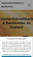 How auslandskreditkarten.com looks like on a mobile device such as an iPhone.
