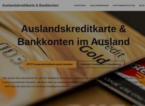 How auslandskreditkarten.com looks like on a tablet such as an iPad.