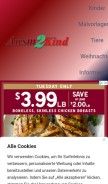 How ausm2kind.de looks like on a mobile device such as an iPhone.