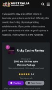 How australiacasinoratings.com looks like on a mobile device such as an iPhone.