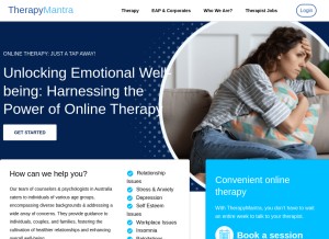 How australiaonlinetherapy.com looks like on a tablet such as an iPad.