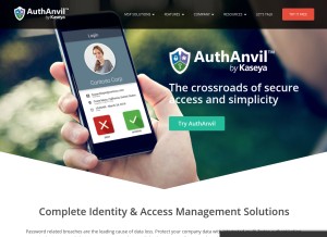 How authanvil.com looks like on a tablet such as an iPad.