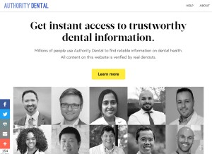 How authoritydental.org looks like on a tablet such as an iPad.