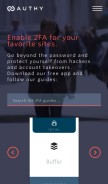 How authy.com looks like on a mobile device such as an iPhone.