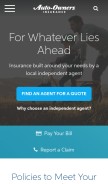 How auto-owners.com looks like on a mobile device such as an iPhone.