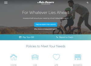 How auto-owners.com looks like on a tablet such as an iPad.