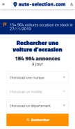 How auto-selection.com looks like on a mobile device such as an iPhone.