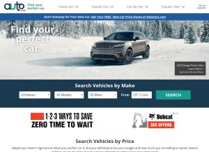 How auto.com looks like on a tablet such as an iPad.