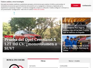 How autobild.es looks like on a tablet such as an iPad.