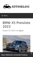 How autoblog-de.com looks like on a mobile device such as an iPhone.